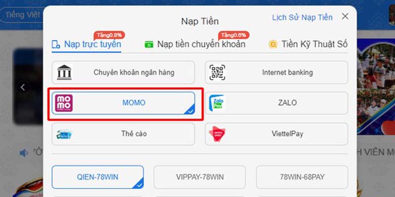 Điều kiện cần đáp ứng để thực hiện nạp tiền thành công